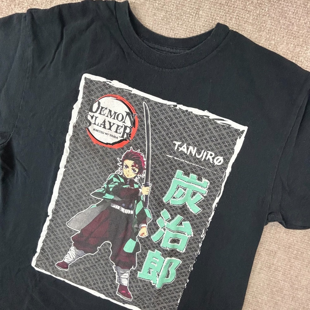 Demon Slayer Kimetsu No Yaiba T-Shirt Mens Medium Black Tanjiro Kamado Graphic